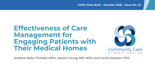 CCNC Data Brief No. 15: Care Management Boosts Engagement with Primary Care Physician