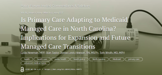 CCNC Execs Featured in NC Medical Journal